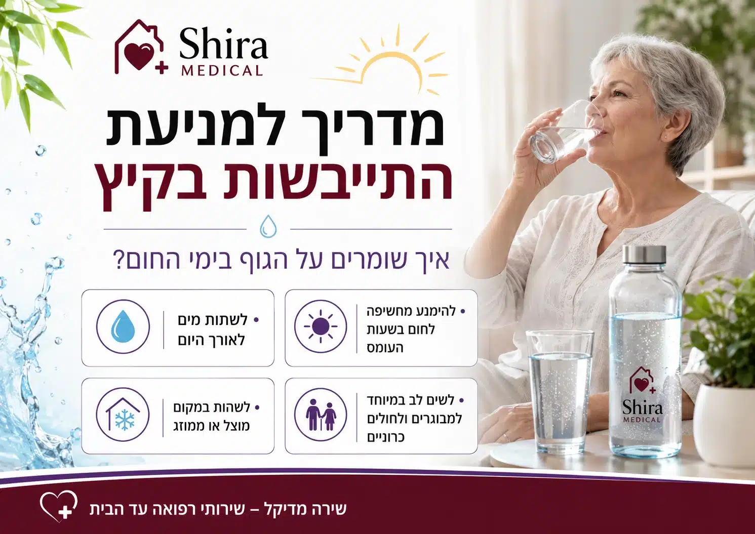 התייבשות ומכת חום בקיץ אצל מבוגרים